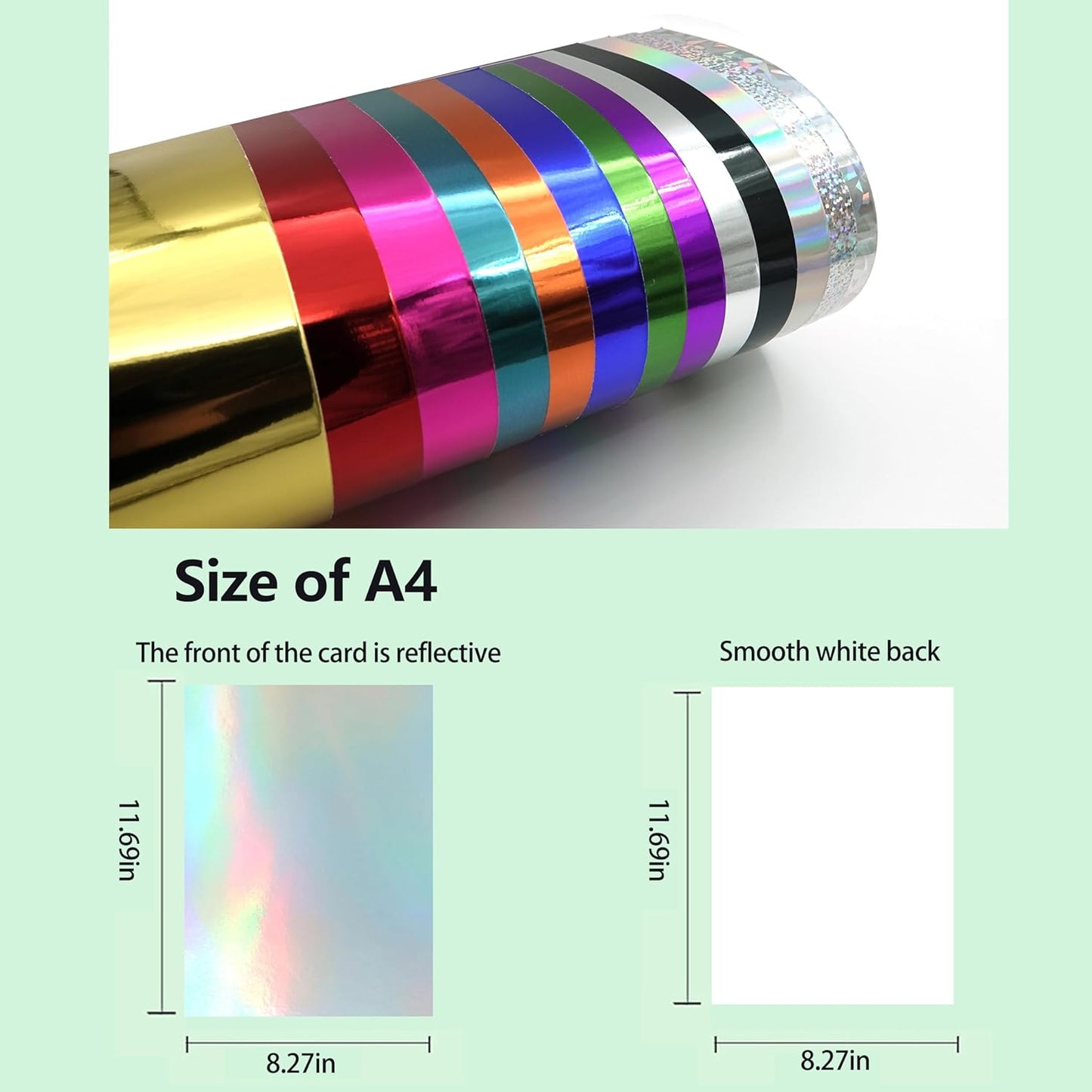 TGXRZX Metallic Cardstock Paper,holographic cardstock,Size 8 "x 11" (250gsm),15PCS,Mirror Finish Gold Foil Board for Crafting,Invitations,and Decorations,Die Cut and Plotter,Card Making(Laser silver)