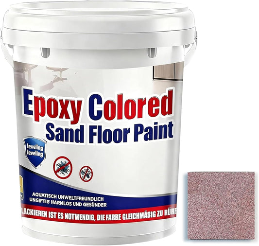 Epoxy Colored Sand Floor Paint, Epoxy Floor Paint for Concrete, High Gloss Marble Effect Coating, Waterproof Non-Slip Concrete Paints, Suitable for Indoor/Outdoor Use (Pink,320 oz/10 kg)
