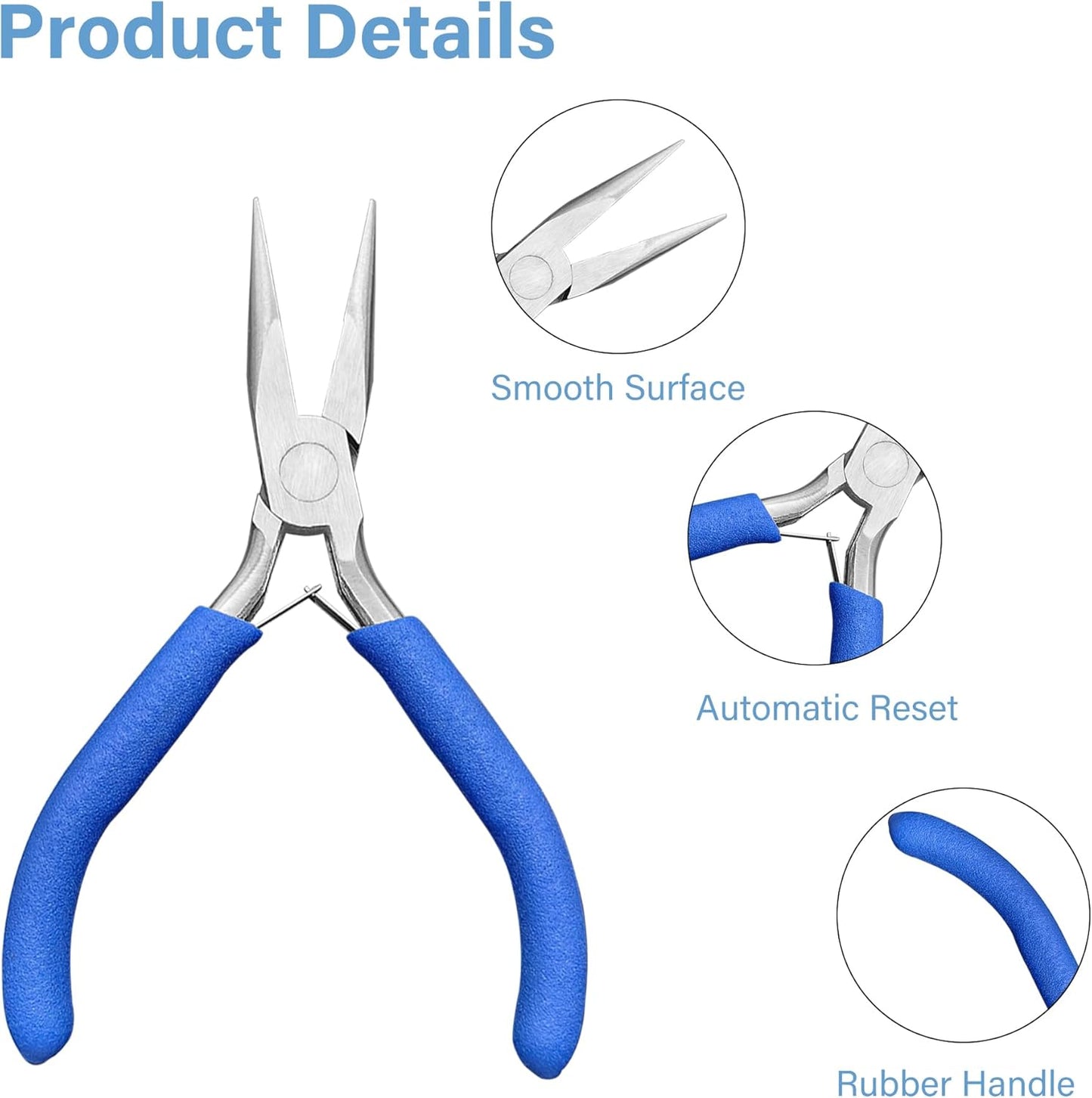Jewelry Pliers, Needle Nose Jewelry Making Tools for Precision Crafting, Wire Bending and Repair