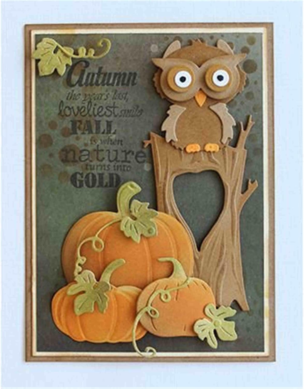 Mvchifay Cutting Dies Happy Birthday Metal Stencils Scrapbooking Tool DIY Emboss Paper Card Making (Pumpkins-14x6.5cm)