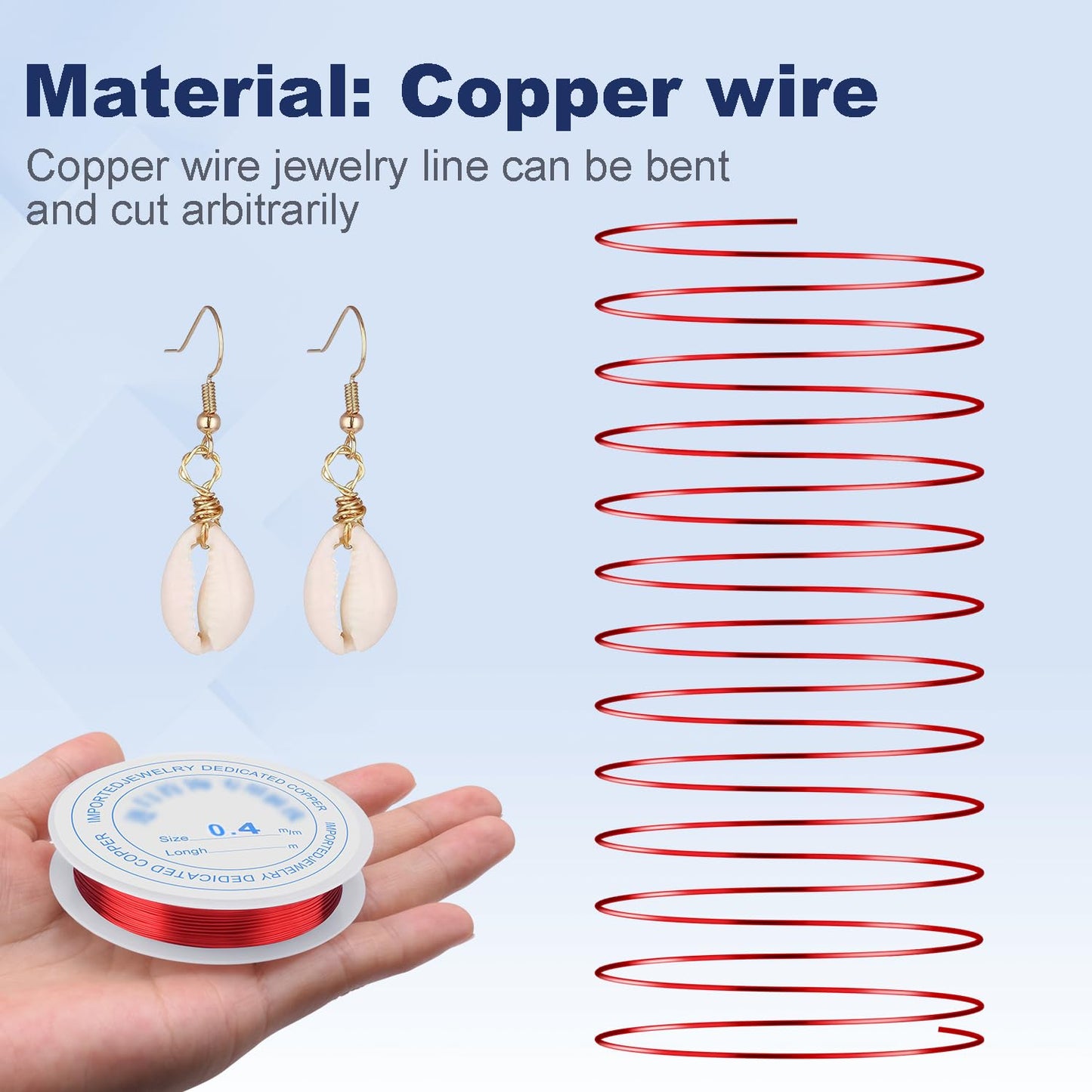 6 Rolls Copper Jewelry Wire, 5 Assorted Colors 0.4 mm Dia. Beading Wire for Jewelry Making Bracelet Earrings Rings Necklaces Flower Craft Projects