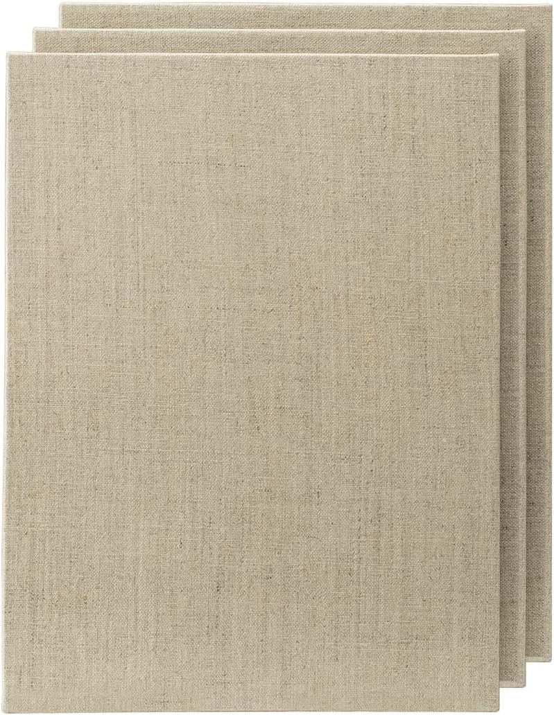 Senso Clear Primed Linen Panels - 5x7-3 Pack of Panels for Painting Oils, Acrylics, Pastels and More