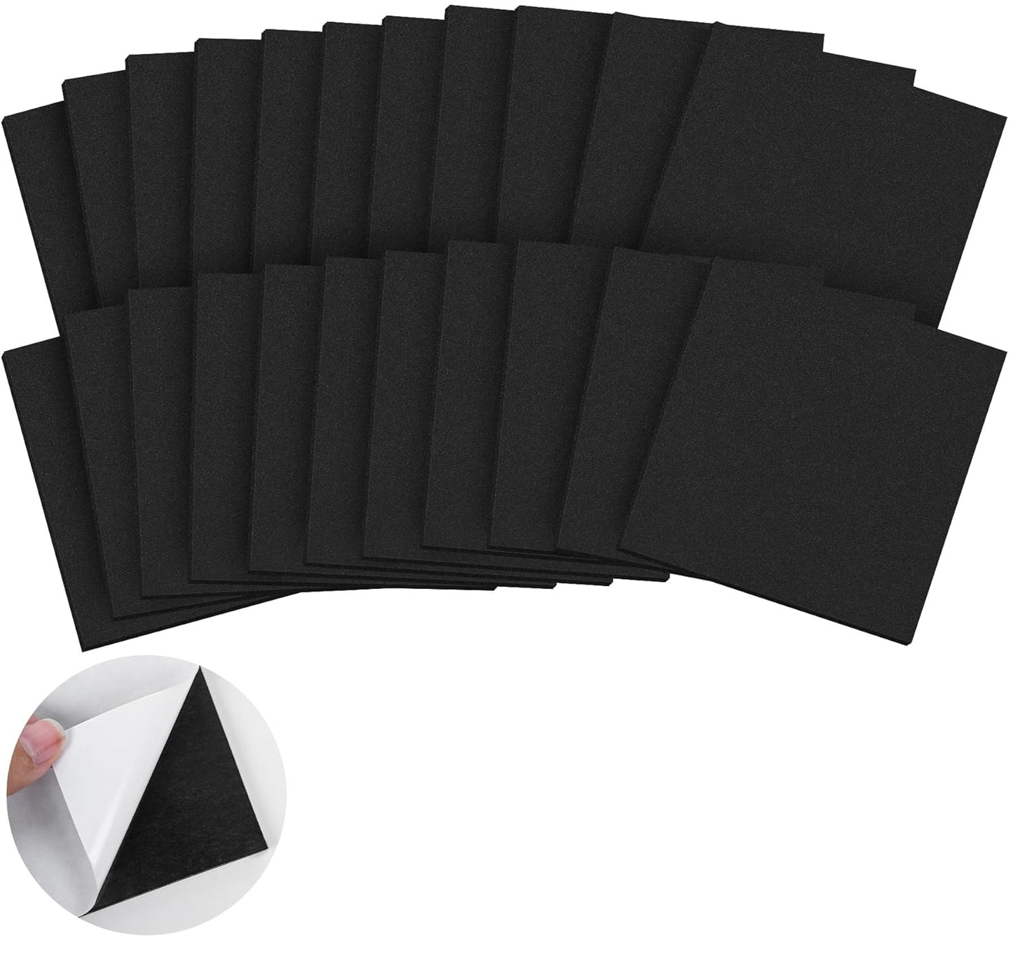 ToLanbbt 22 PCS Adhesive Foam Padding Sheets Closed Cell Neoprene Foam Sheet 1/16" Thick, 4" x 4" Self Stick Insulation Anti Vibration Pads Anti-Slip for Furniture, Cars, Speakers, DIY