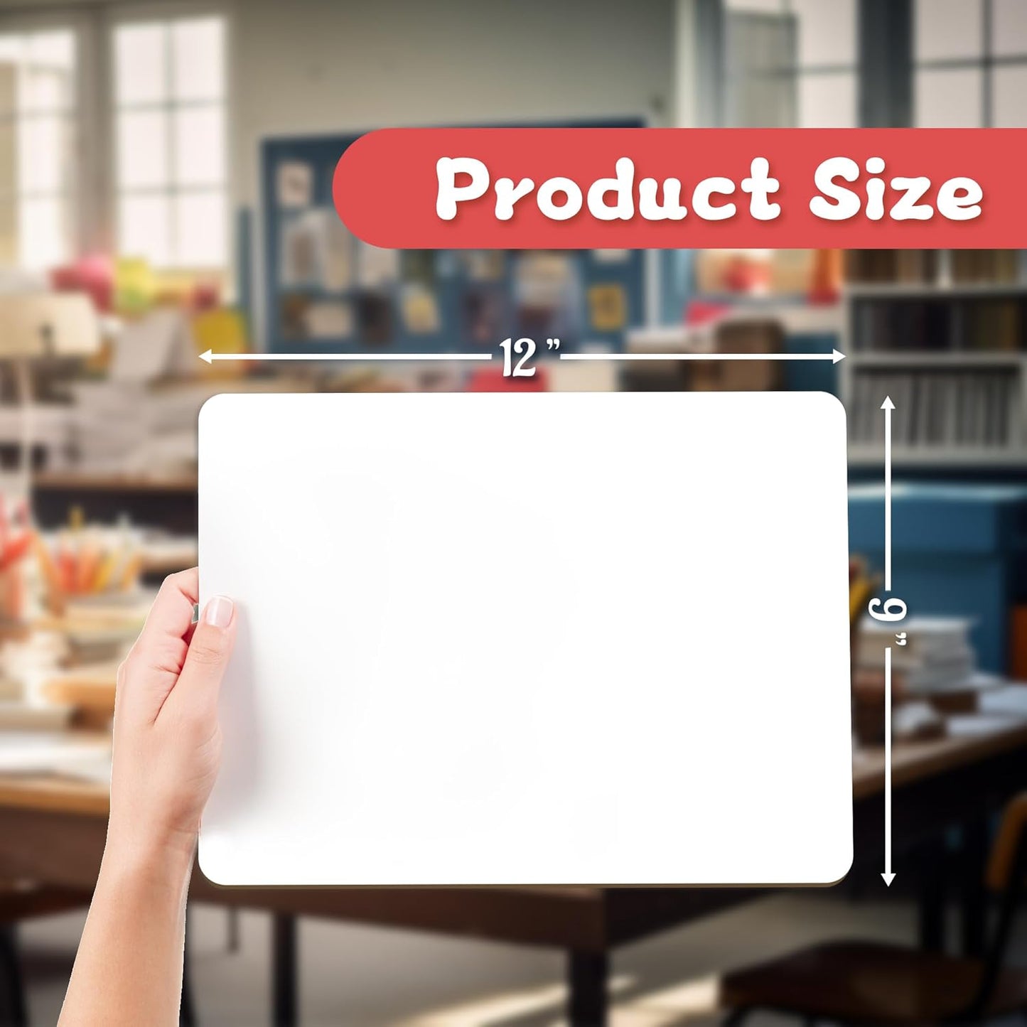 White Board Dry Erase Boards Classroom Pack Mini White Boards 9" x12” Double Sided Personal Whiteboards for Students Teachers School Supplies Lapboards (Set of 12 Boards & Erasers & Pens)