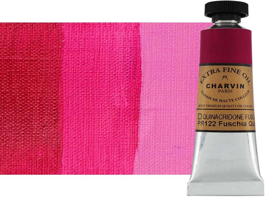Charvin Extra Fine Oil Paint, Quinacridone Fuschia 20 ml - Triple-Milled, Rich Texture, Poppy Oil-Based, Light-Fast, Handmade, Archival Quality