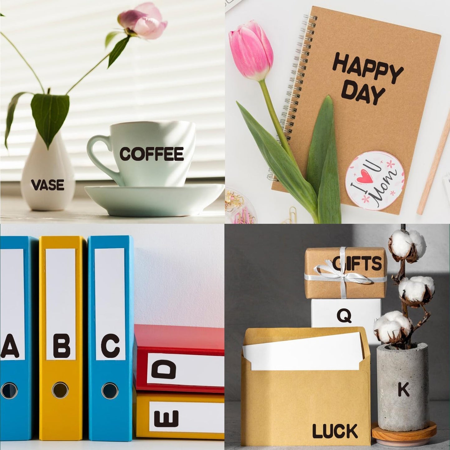 Letter Sticker,1/2 inch 10 Sheets Black Alphabet Sticker,Self Adhesive Vinyl Letter Stickers Mailbox Numbers,Self Adhesive Letters Stickers for Bulletin Boards Classroom Home Decor