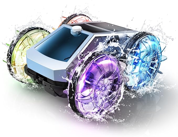 Remote Control Car, 4WD Waterproof Cyber RC Truck, 360° Rotating Amphibious RC Stunt Cars All Terrain, 2.4GHz Pick-up Truck Car Toys Gifts for Boys Age 6 7-12+
