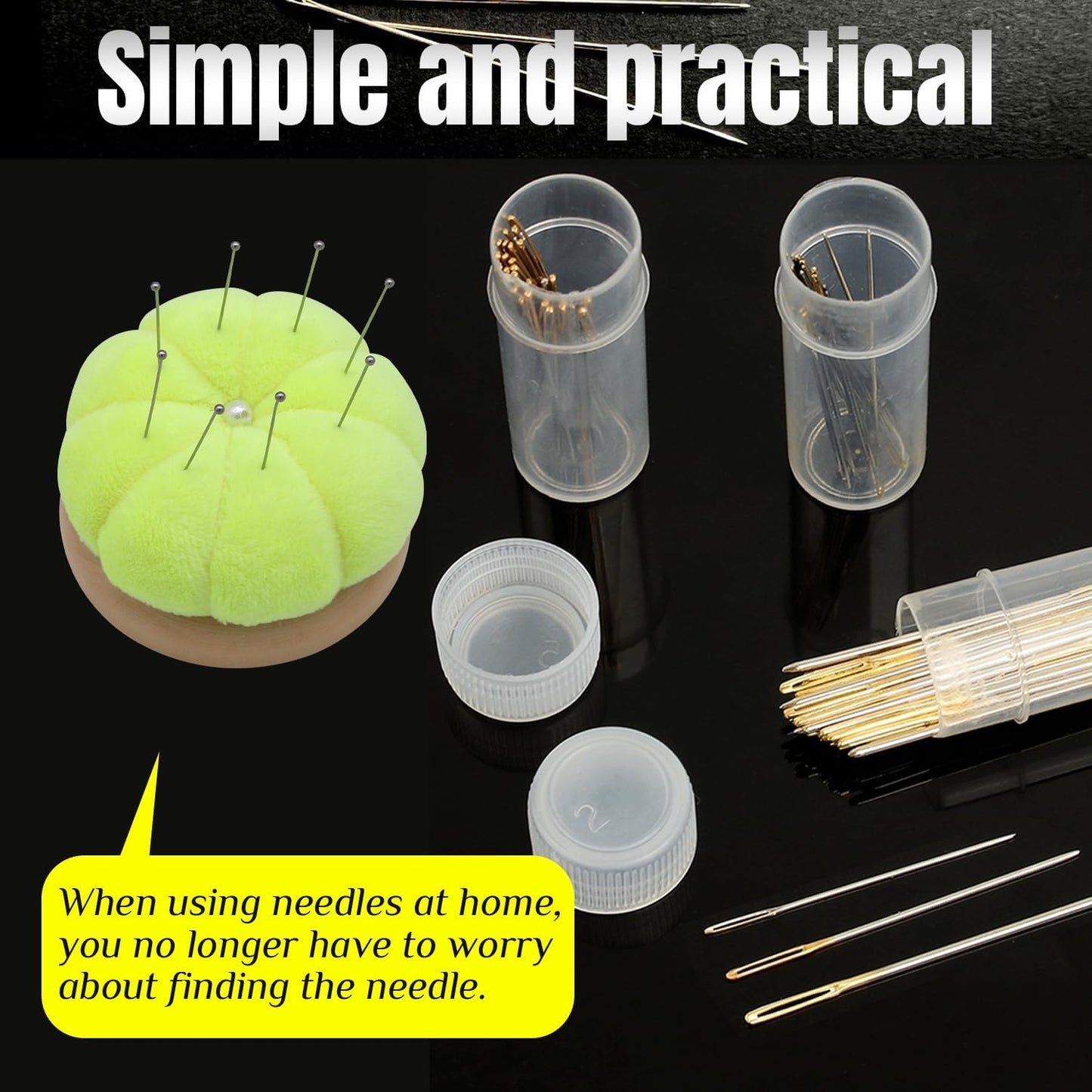 Uxney Pin Cushion,Wooden Sewing Pin Cushion Pincushion Needle Cushion for Sewing Quilting Needlework DIY Crafts(Fluorescent Yellow,2 PCS)