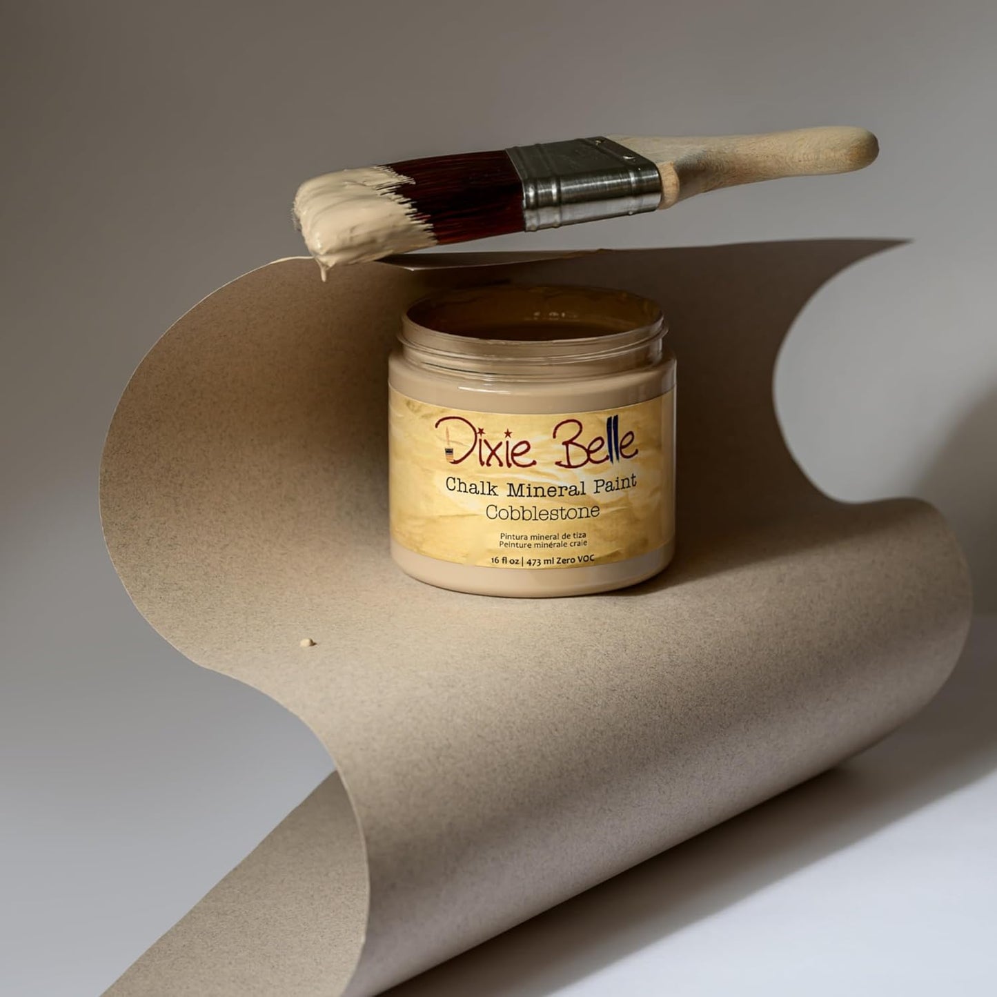 Dixie Belle Paint Company Chalk Finish Furniture Paint - Cobblestone (8oz) - Matte Weathered Stone Chic Chalk Mineral DIY Furniture Paint