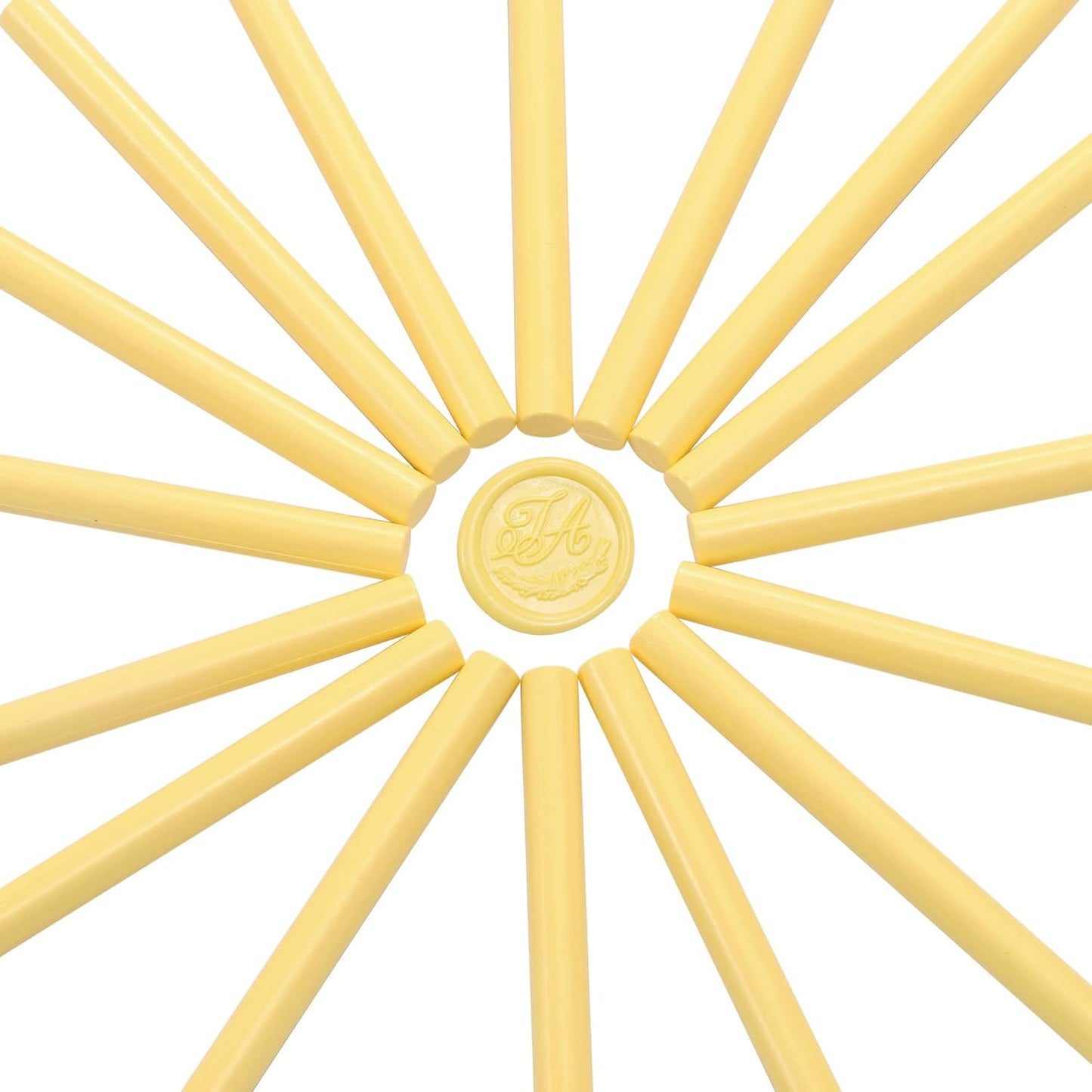 Yoption 15 Pieces Light Yellow Glue Gun Sealing Wax Sticks for Wax Seal Stamp, Great for Wedding Invitations, Envelopes, Cards, Christmas Gift Ideas, Wine Packages (Light Yellow)