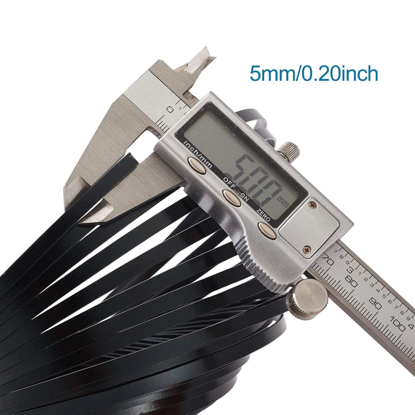 Fashewelry 32.8Ft 5mm Aluminum Flat Wire Black Bendable Metal Craft Wire Strip for Bezel Sculpting Armature Jewelry Making Gem Metal Wrap