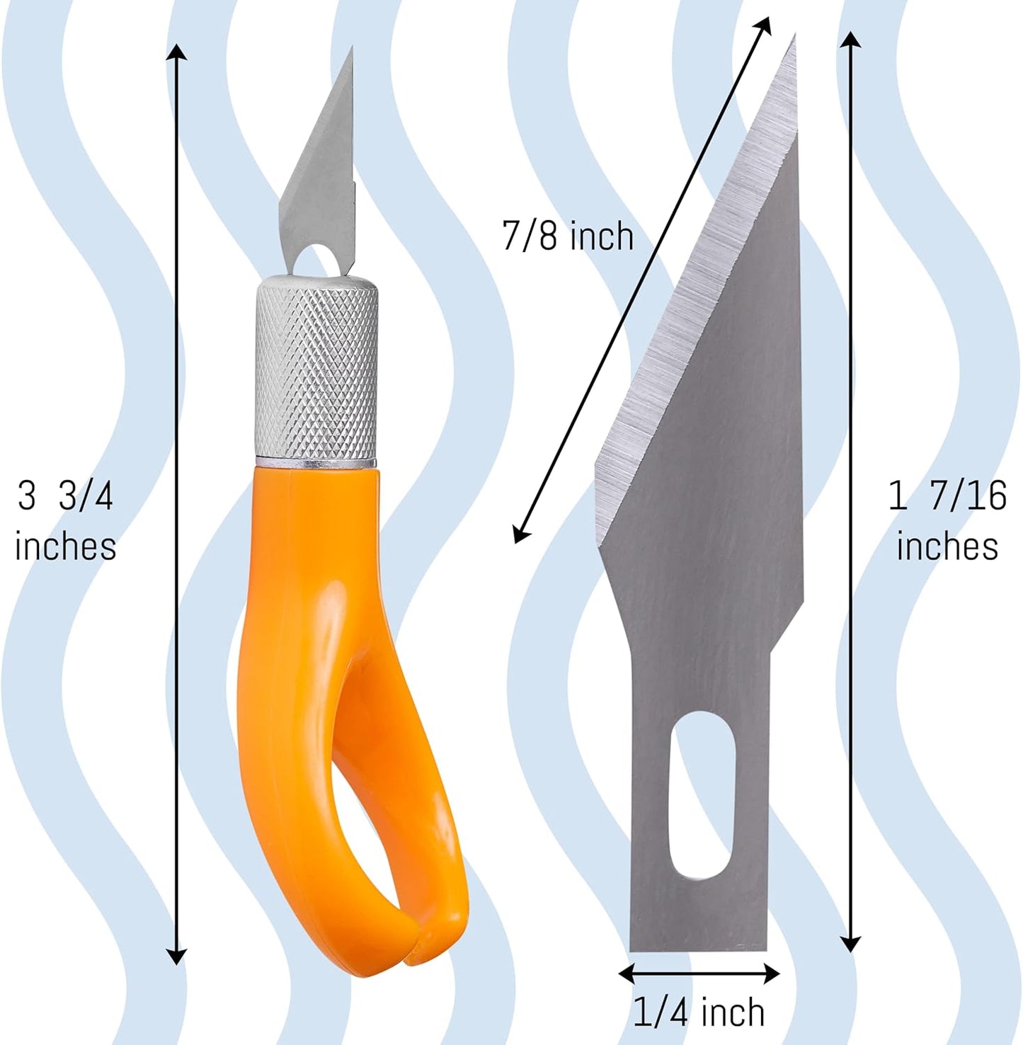 WA Portman Finger Knife Set – Ergonomic Precision Craft Knife with 100#11 Replacement Steel Precision Finger Blades – Strong & Durable Fingertip Blades for Trimming – Ideal for Crafts & DIY Projects