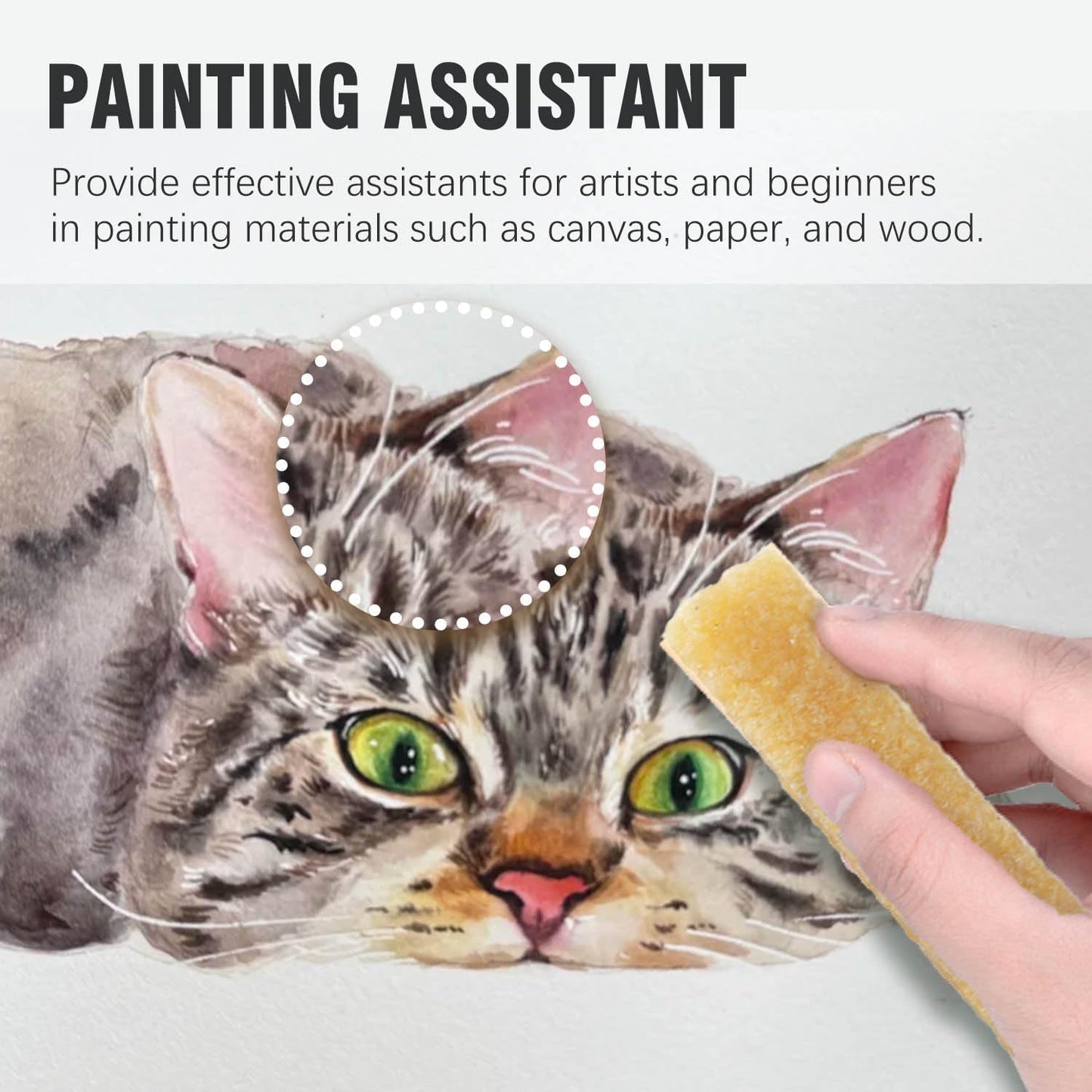 White Watercolor Masking Fluid - Professional Art Supplies with Brush & Eraser for Artists, Painting Medium Pen