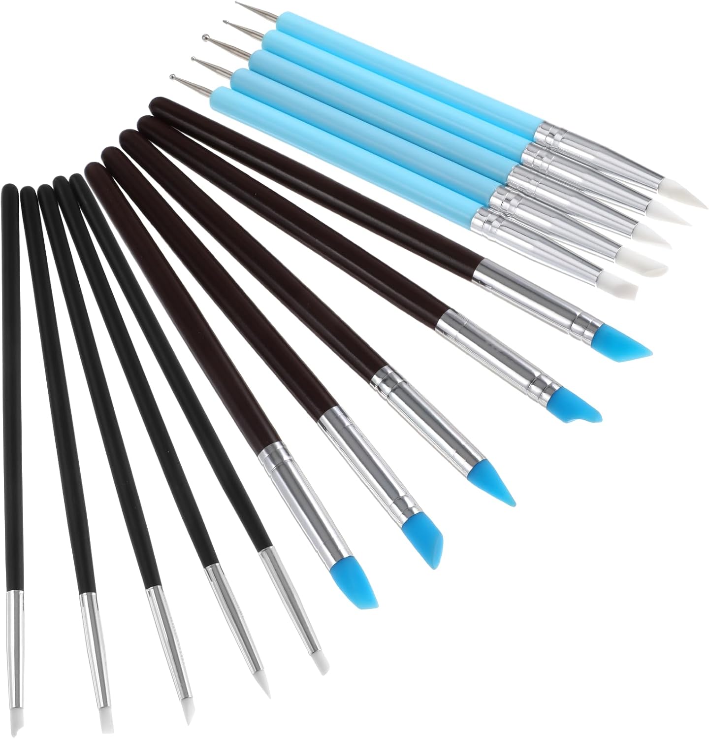 15 Pcs Silicone Sculpting Tools, Silicone Clay Sculpting Tools, Pottery Tools, Modeling Dotting Tools, Clay Shaping Modeling Wipe Out Tools, Embossing Tool for DIY Handicraft