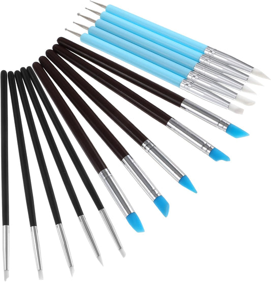 15 Pcs Silicone Sculpting Tools, Silicone Clay Sculpting Tools, Pottery Tools, Modeling Dotting Tools, Clay Shaping Modeling Wipe Out Tools, Embossing Tool for DIY Handicraft