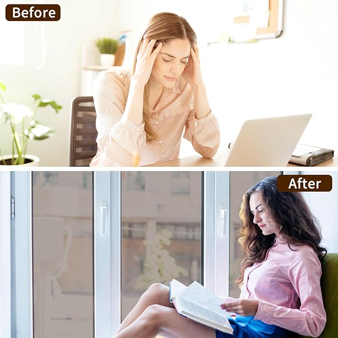 Window Privacy Film One Way Daytime Mirror Tint Treatments UV Heat Control Vinyl Stickers Sun Block Glass Paper Door Covering Reflective 35.4 Inch x 32.8 Feet Brown Silver
