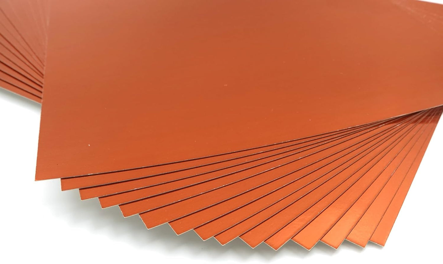 TGXRZX Metallic Orange Cardstock Paper,Size 8 "x 11" (250gsm), 15PCS,Mirror Finish Gold Foil Board for Crafting, Invitations, and Decorations,Die Cut and Plotter,Card Making (Orange)