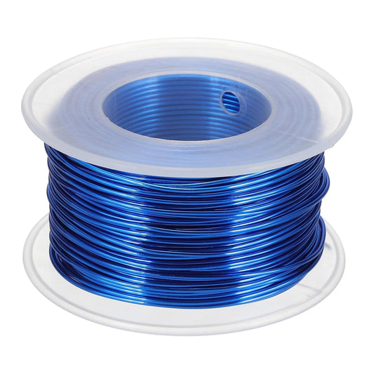 uxcell 18 Gauge / 1mm Anodized Aluminum Wire for Jewelry Craft Making, 102 Feet Bendable Flexible Wire for DIY Home Decor Gardening Sculpture, Dark Blue