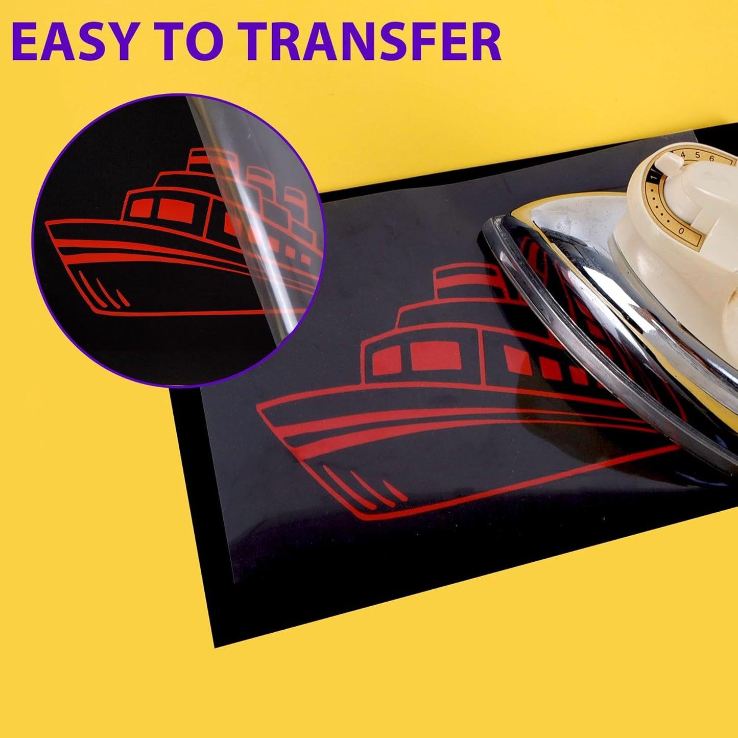 RENLITONG Red Iron on Vinyl 12Inch by 20ft Roll HTV Heat Transfer Vinyl for T-Shirt HTV Rolls for All Cutter Machine - Easy to Cut & Weed for Heat Transfer Design