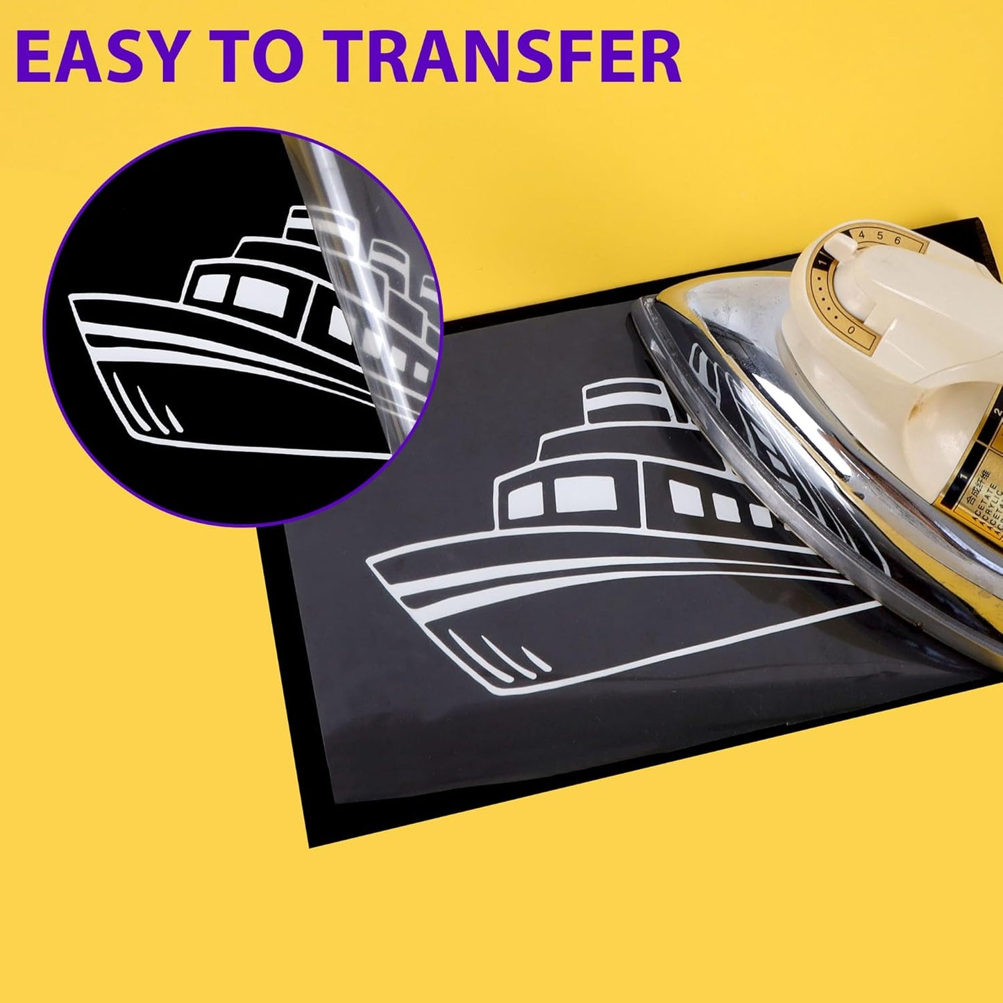 RENLITONG White Iron on Vinyl 12Inch by 50ft Roll HTV Heat Transfer Vinyl for T-Shirt HTV Rolls for All Cutter Machine - Easy to Cut & Weed for Heat Transfer Design