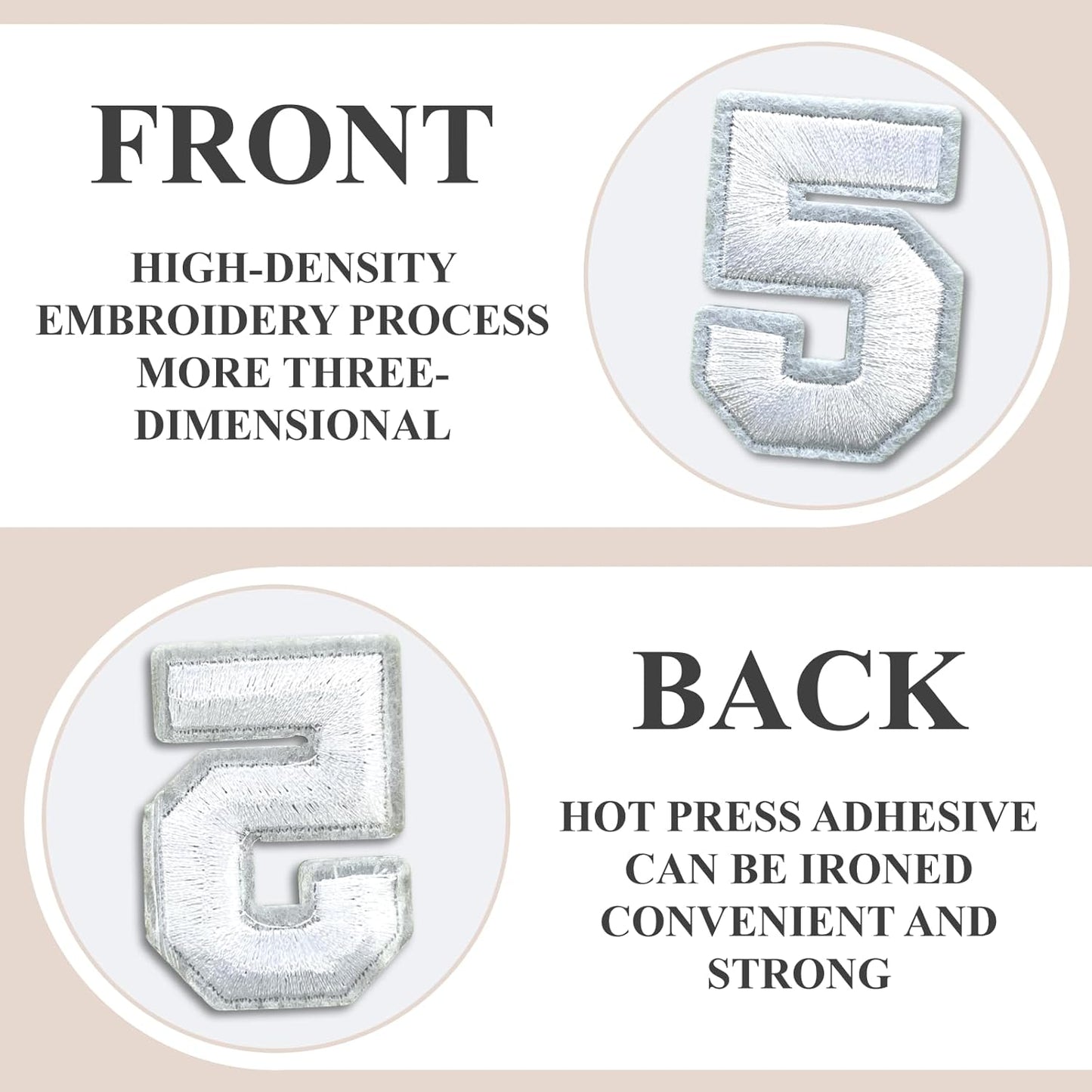 Letter and Number Iron On Patches, A-Z Alphabet and Numbers 0-9 Embroidery Applique Patch, DIY Decorative Heat Press Patches for Clothing Jeans Jackets Backpacks Hats (White 72 Pcs)