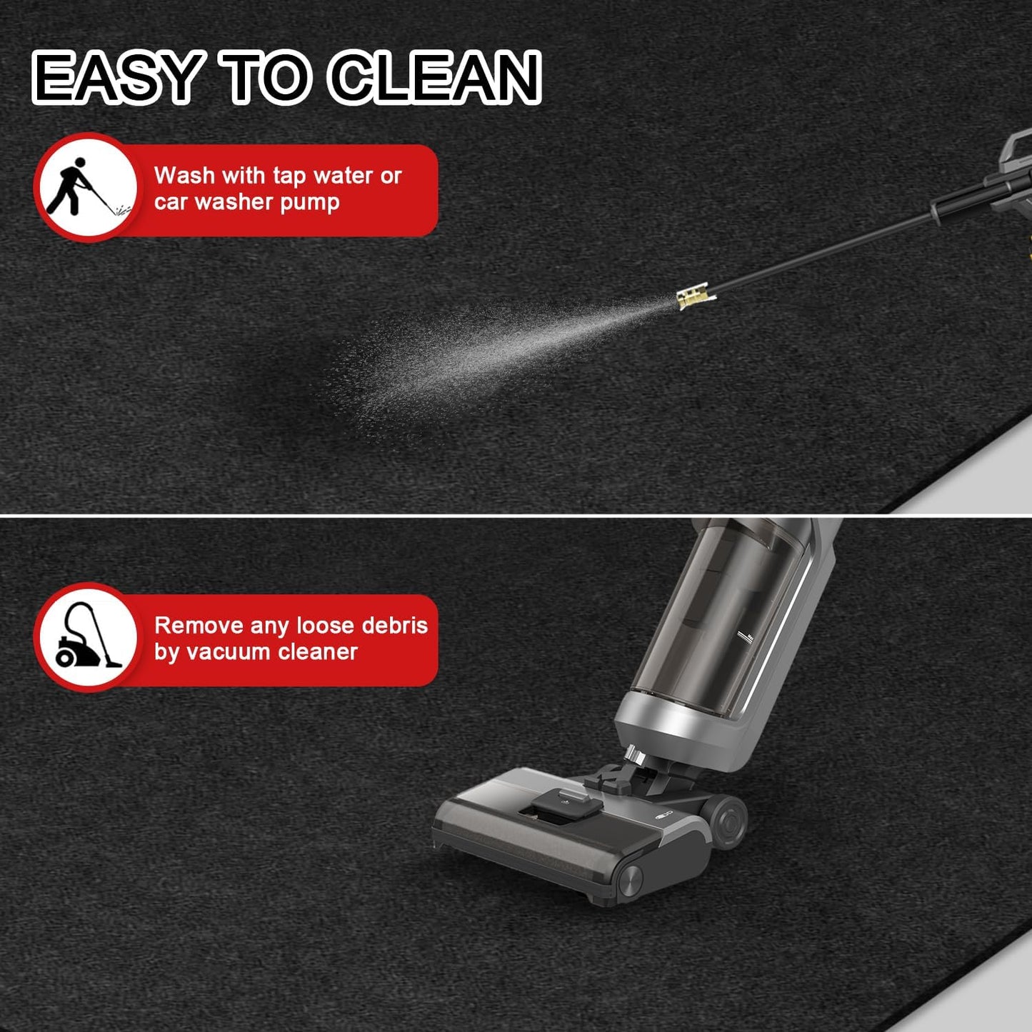 Golener Oil Spill Mat - Garage Floor Mat, Absorbent Oil Pad, Premium Maintenance Mat, Waterproof, Contain Liquid, Protect Garage Surface from Spill & Stain, Reusable, Durable, Black, 36”x59”, 2 Packs