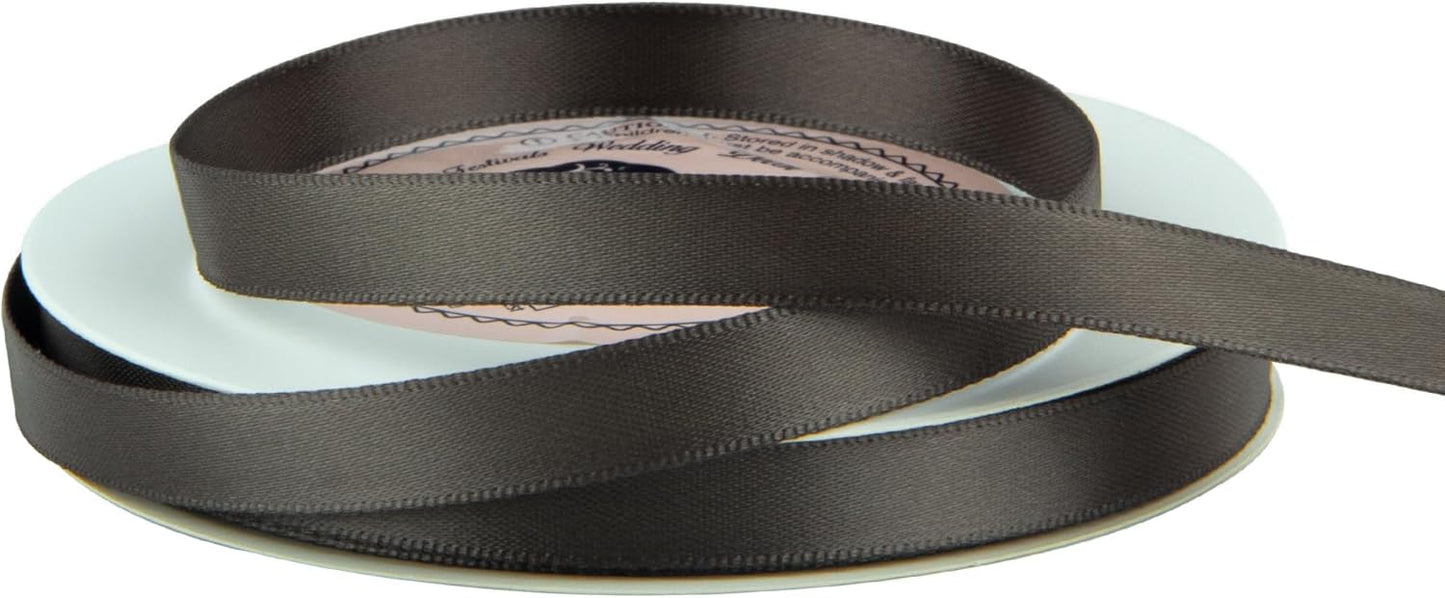 VATIN Double Face Dark Olive Satin Ribbon 3/8" Continuous 50 Yards,Dark Olive Polyester Fabric Ribbon use for Bows Bouquet, Gift Wrapping, Floral Arrangement Wedding Decoration