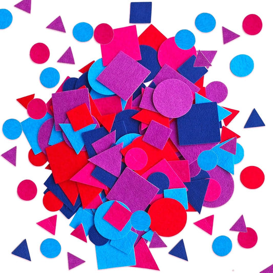 Jtnohx Geometric Stickers, Felt Stickers for Kids, Felt Geometric for Crafts, Craft Supplies for Scrapbooking 170pcs 1" to 2" Size