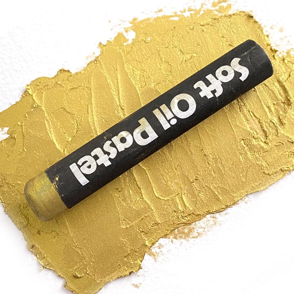 5 Pcs Cream Soft Oil Pastels Vibrant and Creamy Colored Chalk Pastels Artists Grade Art Supplies Set for Professionals Painting Drawing Gold