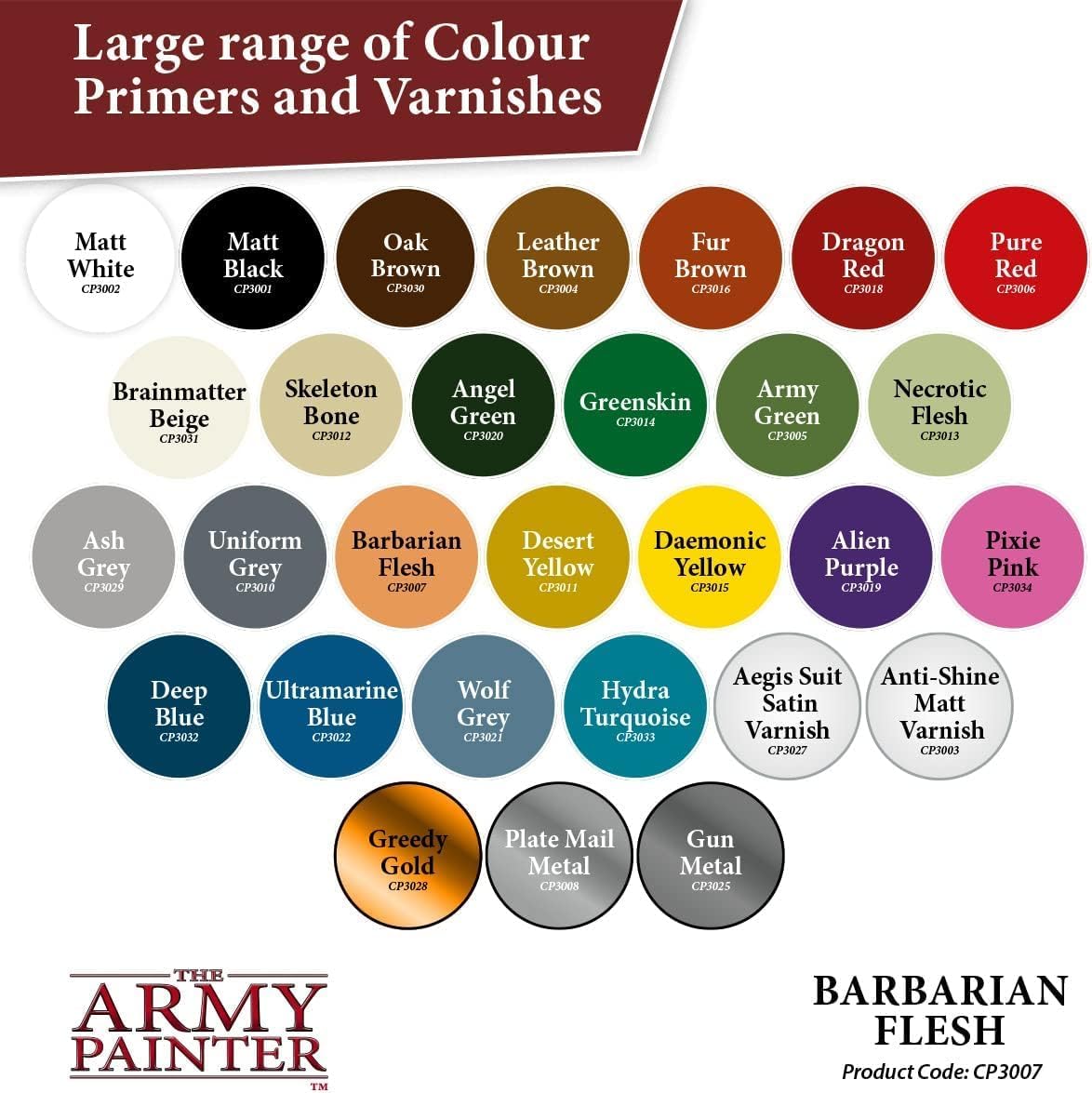 The Army Painter Color Primer Spray Paint, Barbarian Flesh, 400ml, 13.5oz - Acrylic Spray Undercoat for Miniature Painting - Spray Primer for Plastic Miniatures