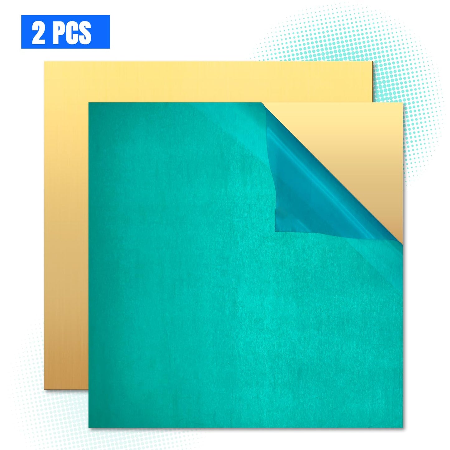 Brass Sheet,6" x 6"-18 Gauge(1mm) Thickness,99.9% Pure Brass Plates for DIY, Jewelry, Electrical, Repair, Industrial(2 Pac）