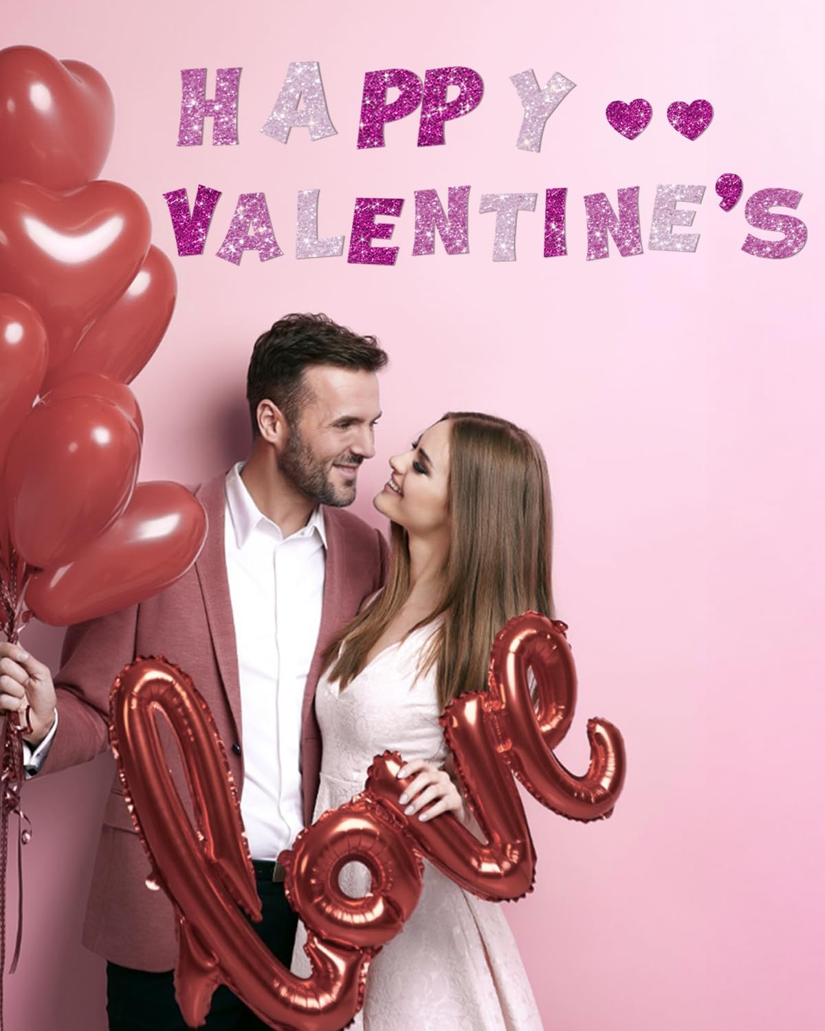 237 Pcs Glitter Bulletin Board Letters, Numbers and Punctuation, Poster Board Letters Alphabet Cut Out Cardboard Letters Accessories for Classroom Display Decorating Supplies 4inch (Pink Mix)