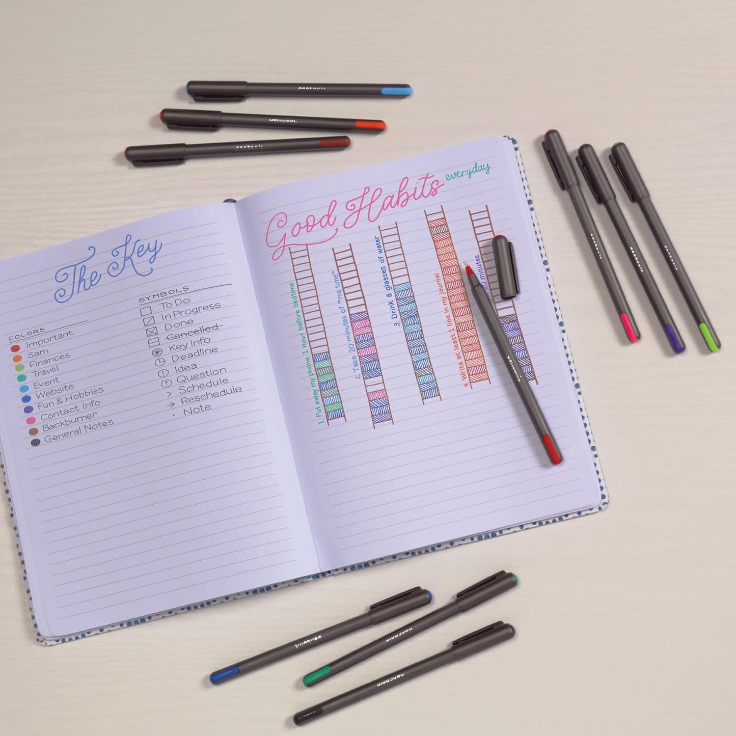 linc Pentonic Premium Ball Point Pen 1.0 mm Medium Point, 10-Count, Assorted Colors | Medium Point Featherlite Feel, Easy Flow Ink Technology, Sleek Matte Finish