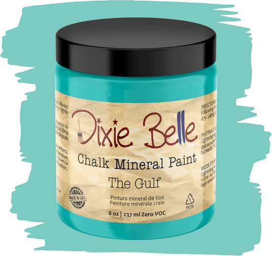 Dixie Belle Paint Company Chalk Finish Furniture Paint - The Gulf (8oz) - Matte Soft Turquoise Chic Chalk Mineral DIY Furniture Paint