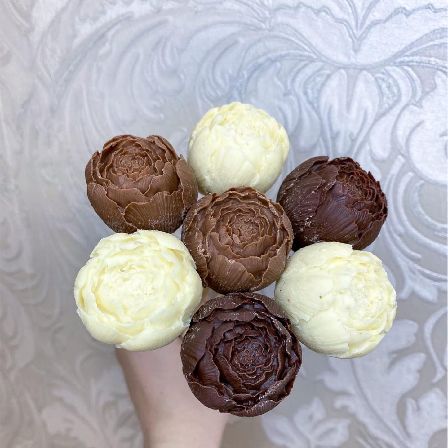 2PCS Peony Flower Silicone Candle Molds Soap Molds Fondant Chocolate Cake Candy Moulds Resin Clay Baking Pastry Tools