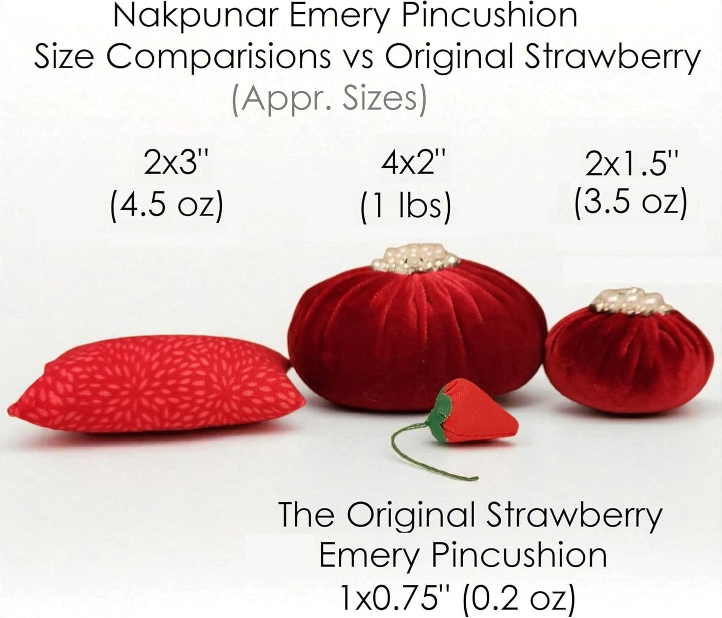 Emery Sewing Pincushion Filled with Abrasive Emery Sand - Handmade in USA (2"x3", Pink & Orange)