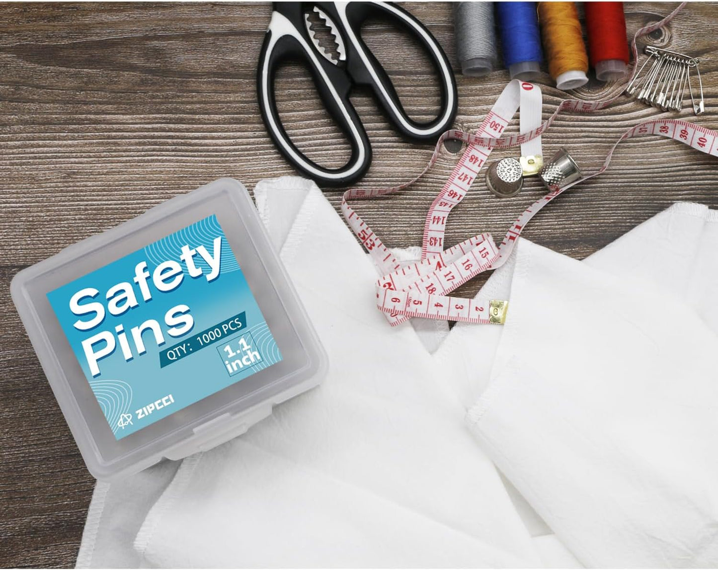 ZIPCCI 1000 Pcs 1.1 inch Nickel Plated Mini Safety Pins