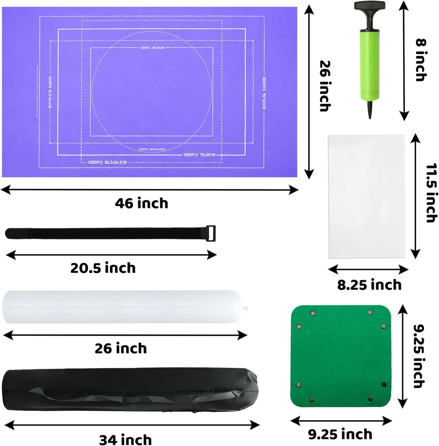 Puzzle Mat Roll Up| Jigsaw Puzzle Mat Roll Up| Roll-Up Save Pad Trays for Sorting Table Board Glue Sheets and Frame Keeper Storage Accessories for Kids and Adults (Purple, 1500pcs)