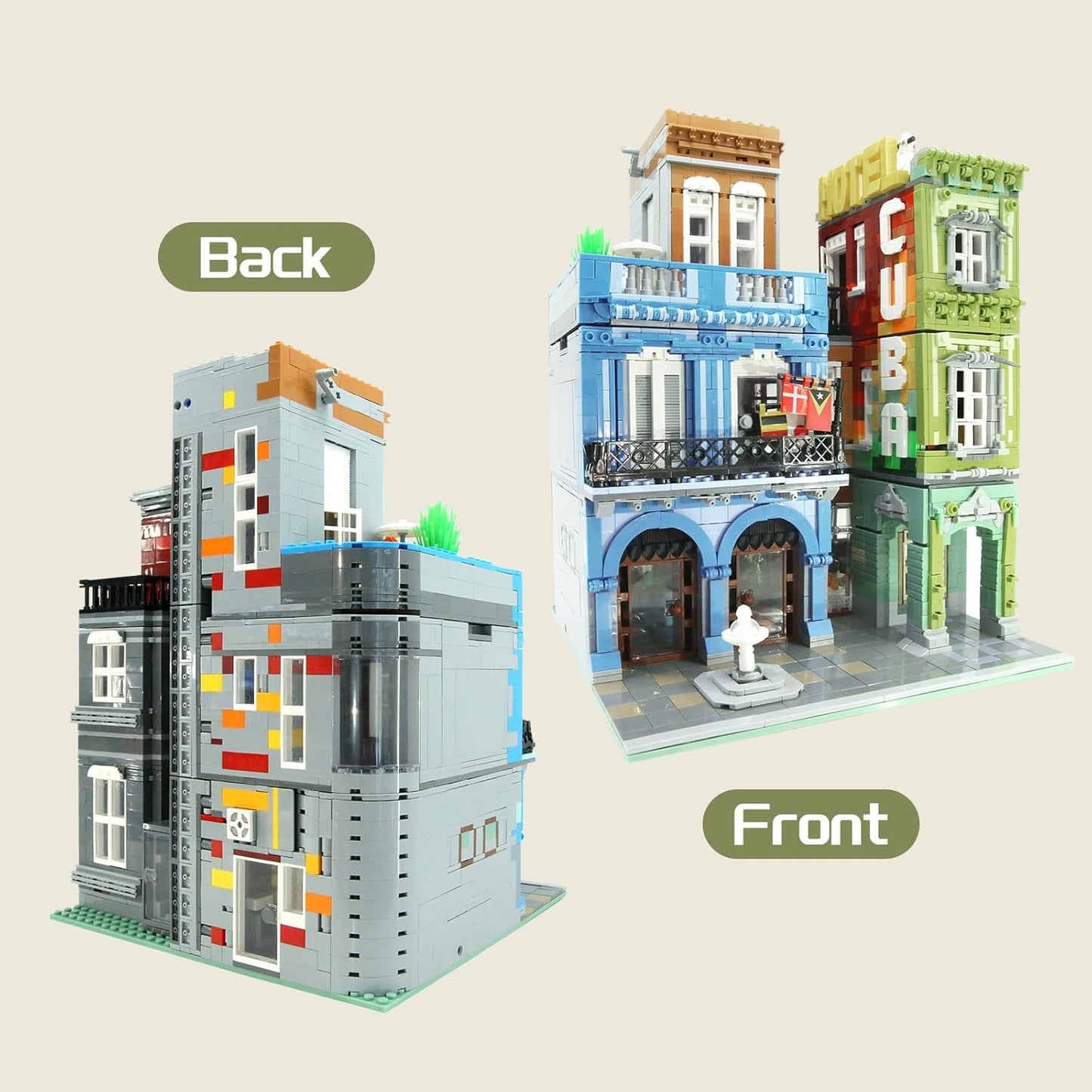 ZenithFlow Street View Building Blocks Kit, Cuba Hotel Mini Blocks Construction Toys European Architecture Model House Store Building Set, Idea Gifts Home Decoration Collection for Adults (3959 PCS)