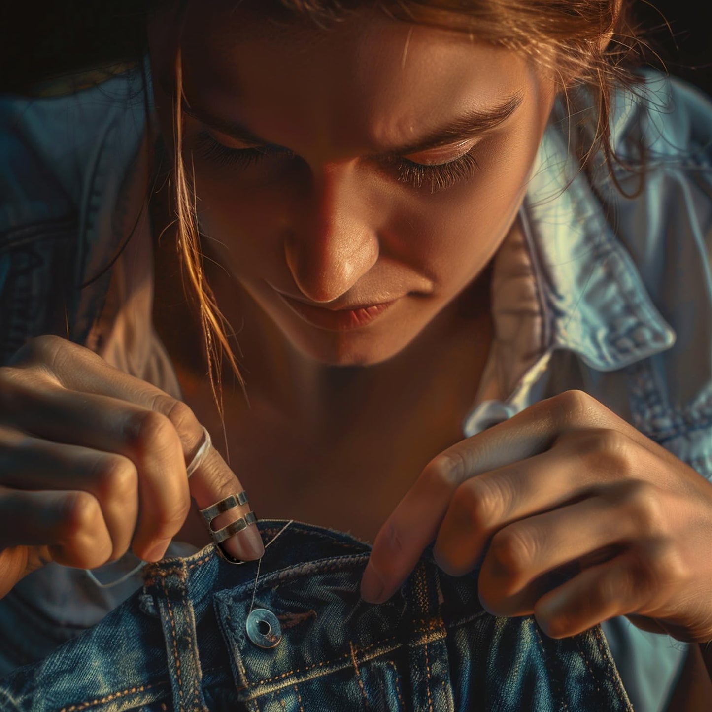 ZESION 4Pcs Sewing Thimbles, Adjustable Metal Thimbles for Hand Sewing Finger Protector, Quilting Craft Accessories for Knitting Needlework DIY Tools, Bronze(2 Sizes, S/M)