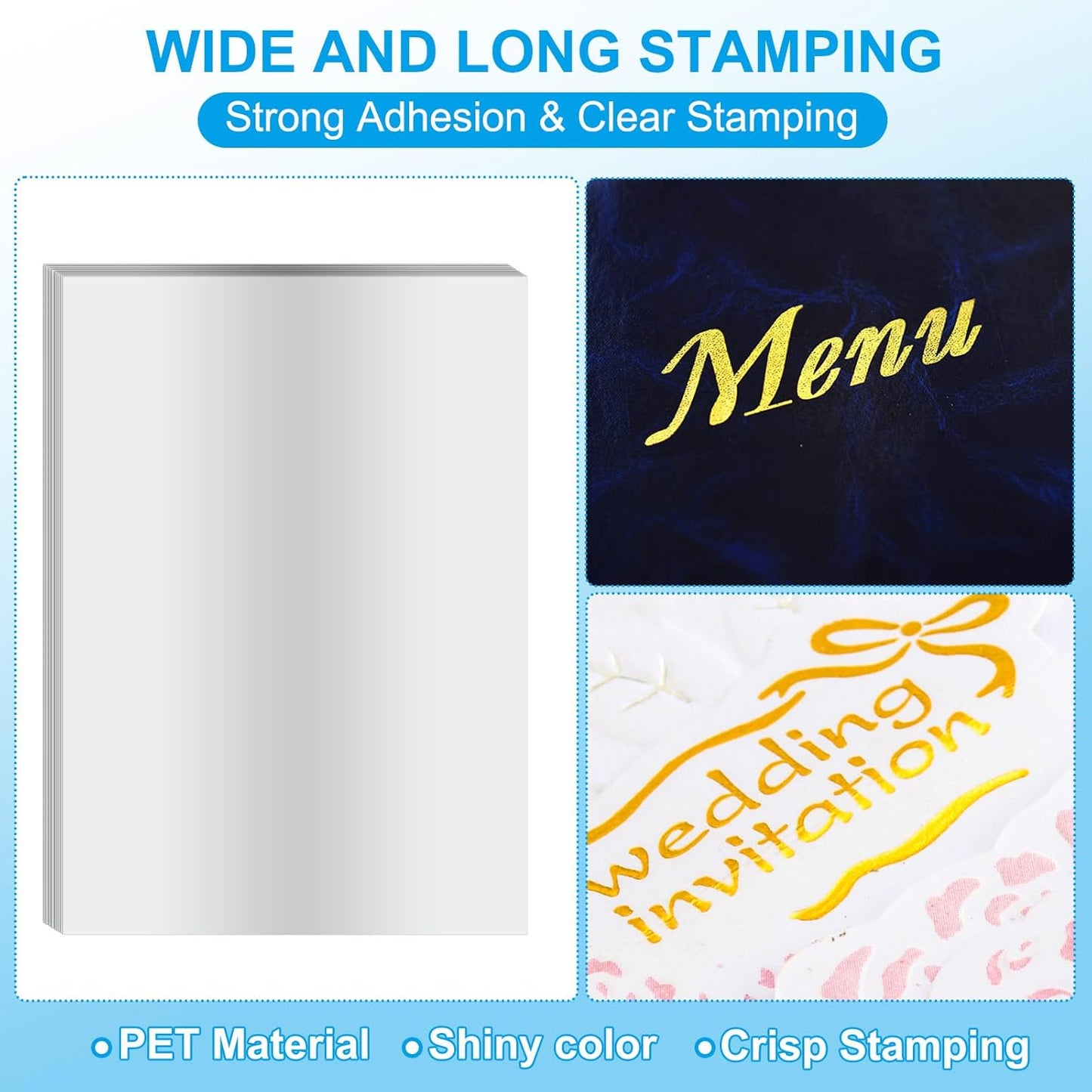 PATIKIL 11.7x8.3" Hot Stamping Foil Paper Sheet, 20 Sheets A4 Heat Transfer Hot Stamping Paper Foil for Leather DIY Logo Decor Craft Gift Package Scrapbook Card, Silver