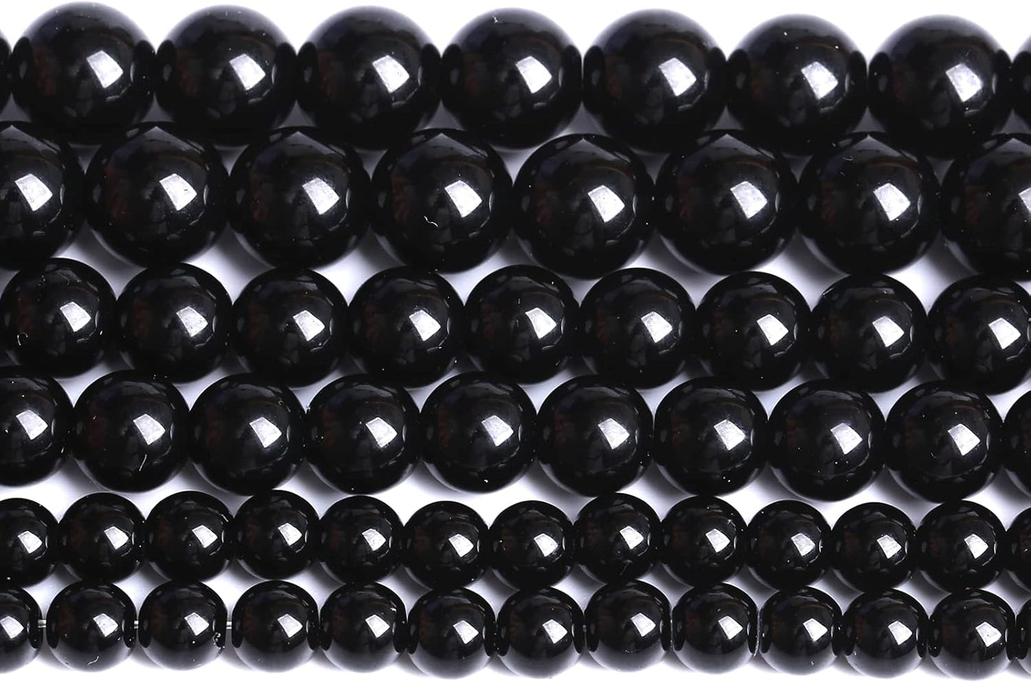 8mm 51pcs Natural Black Agates Onyx Stone Beads Smooth Round Loose Spacer Beads for Jewelry Making DIY Bracelets 15"