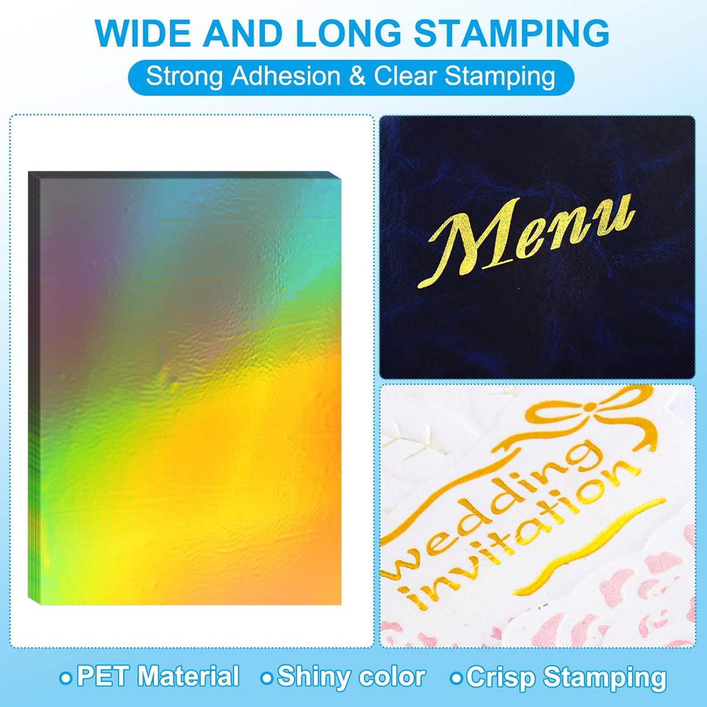 PATIKIL 11.7x8.3" Hot Stamping Foil Paper Sheet, 20 Sheets A4 Heat Transfer Hot Stamping Paper Foil for Leather DIY Logo Decor Craft Gift Package Scrapbook Card, Laser Gold