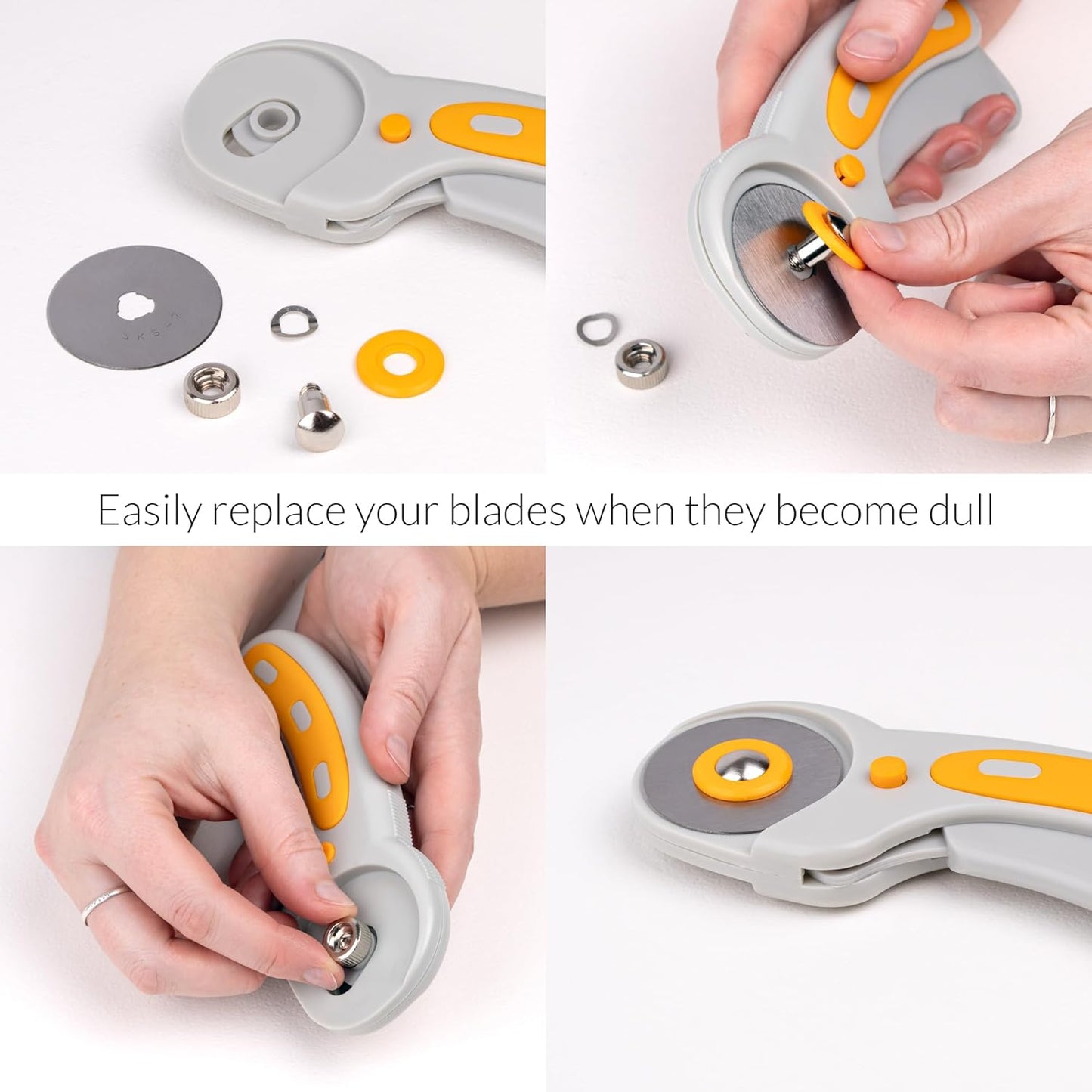 WA Portman Self Healing Cutting Mat & Rotary Cutter for Fabric Set – 18x24 Sewing Cutting Mats for Crafts with 45mm Fabric Cutter Wheel & 5 Rotary Blades – Quilting & Sewing Supplies Kit