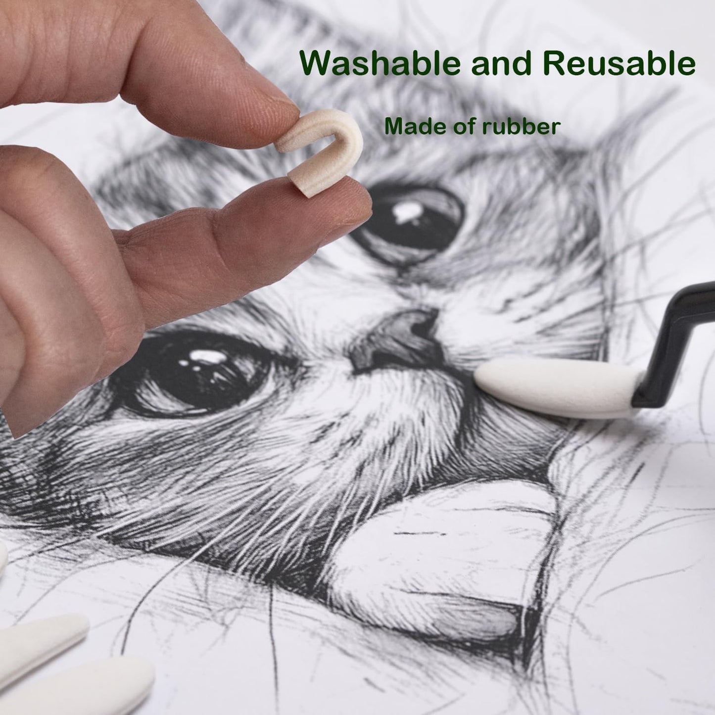 46 PCS Blending Stumps and Tortillions Paper Art Blenders Sketch Drawing Tools with Charcoal Sticks,Sandpaper Sharpeners,Wipe Scrapers,Rub Sponge and Kneaded Eraser for Student Artist Drawing Shading