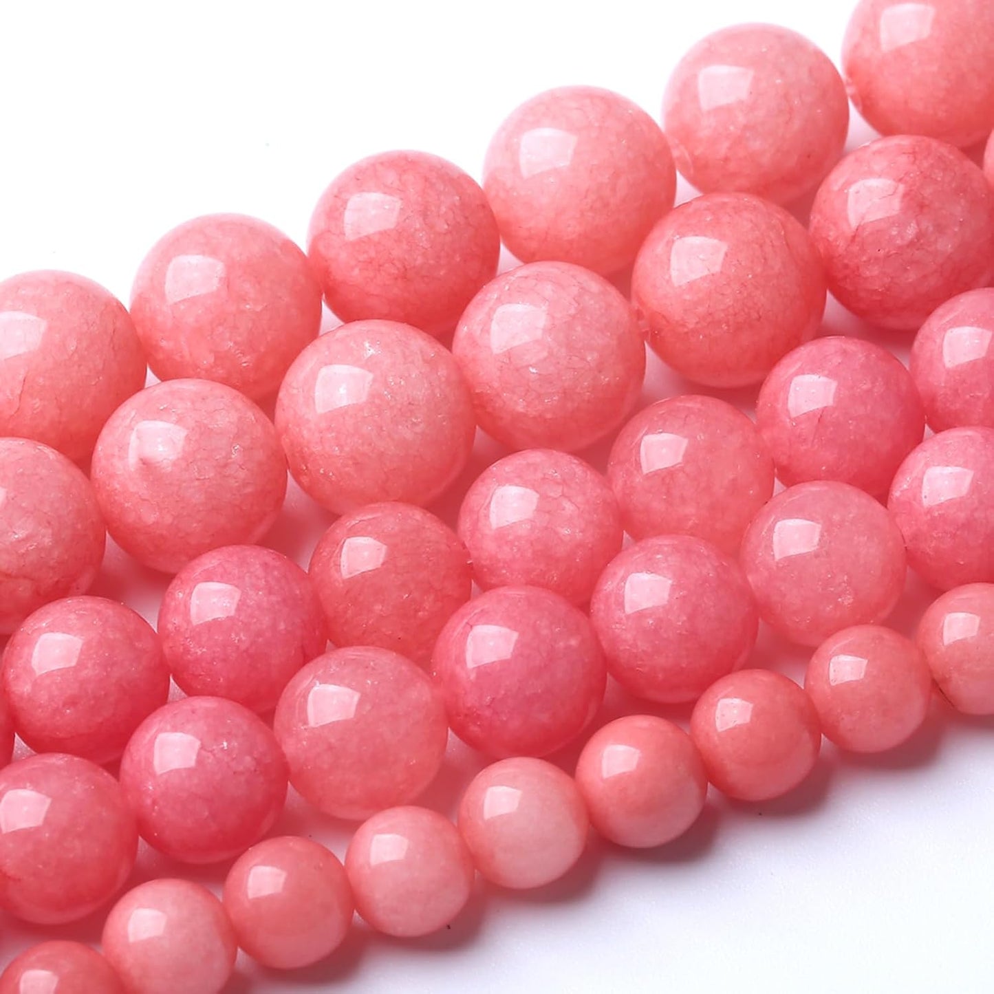 8MM Pink Rhodonite Jade Chalcedony Beads Natural Gemstone Beads Round Loose Beads for Jewelry and Bracelets Making 90pcs 2 Strands 32"