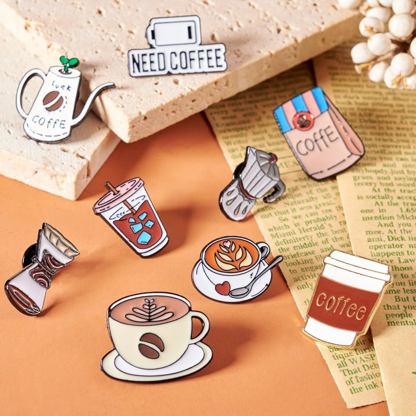 Mixed Enamel Pins for Backpacks, Beadthoven Cute Enamel Brooch Pins Set, Funny Backpack Pins, Aesthetic Lapel Badge Pins Bulk for DIY Clothes Accessories Holiday Gifts