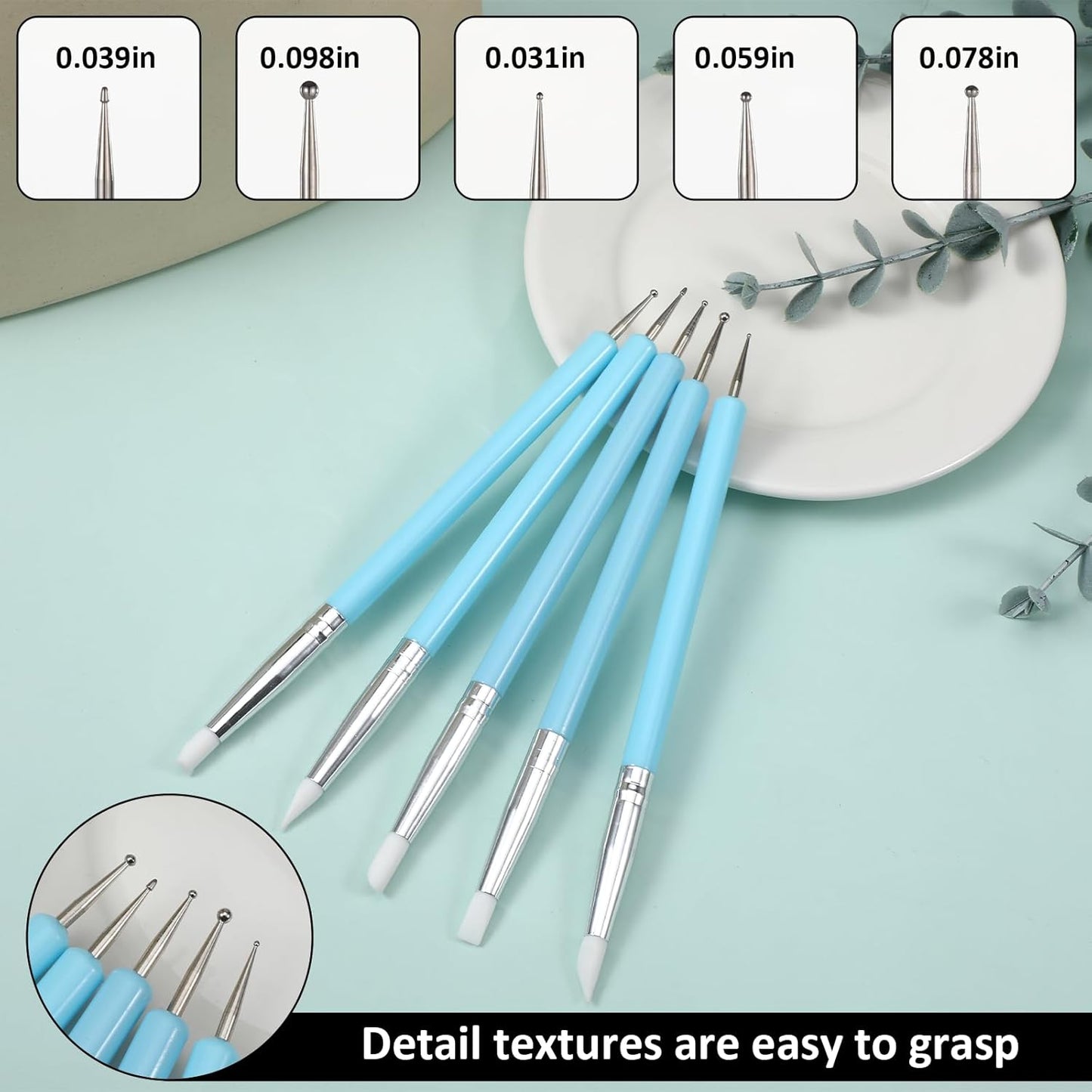 15 Pcs Silicone Sculpting Tools, Silicone Clay Sculpting Tools, Pottery Tools, Modeling Dotting Tools, Clay Shaping Modeling Wipe Out Tools, Embossing Tool for DIY Handicraft
