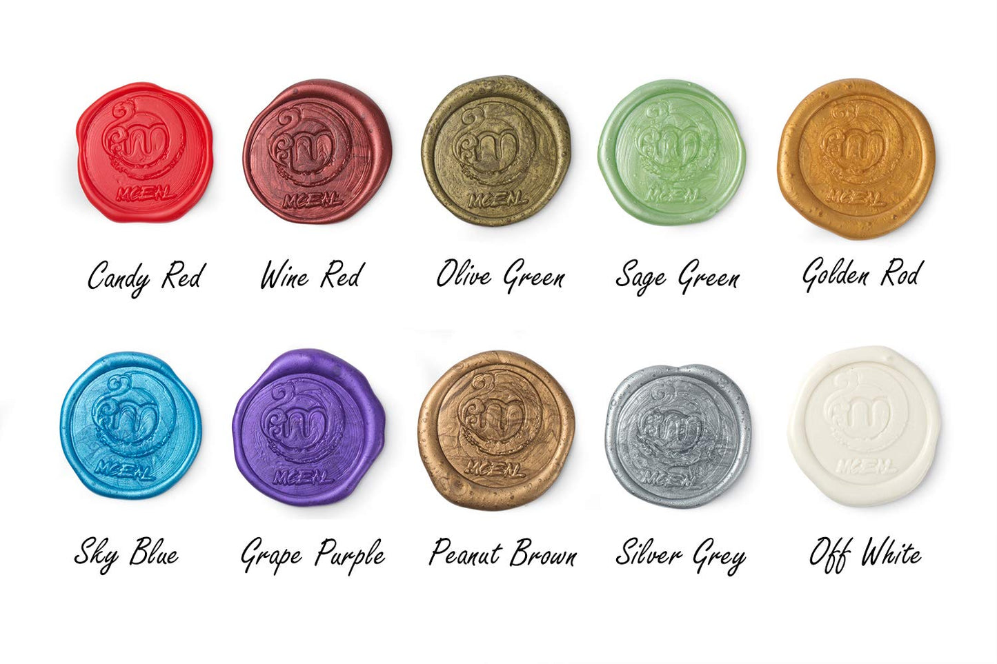 Mceal Sealing Wax Stick with Wick Flower De Luce of France Retro 10 Pieces Pack(Golden Rod)