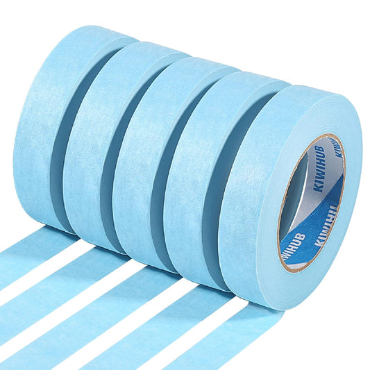 Light Blue Painters Tape,1 inch x 60 Yards x 5 Rolls (300 Yards Total) - Medium Adhesive Masking Tape for Painting,Labeling,DIY Crafting,Decoration and School Projects